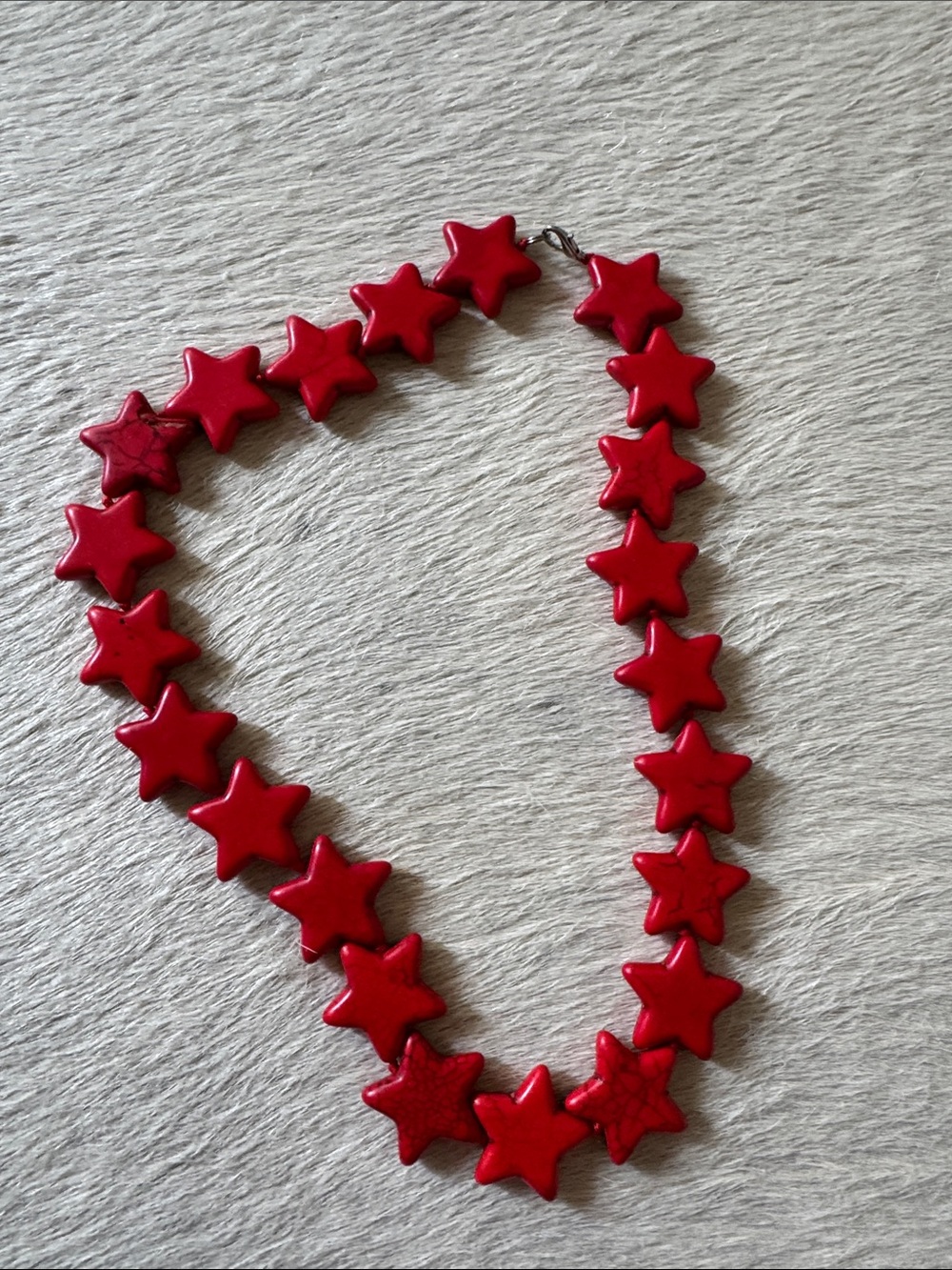 Red Star Bead Necklace